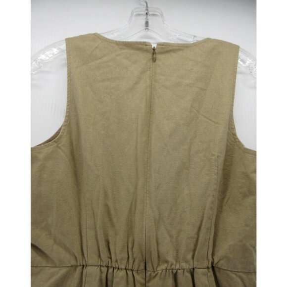 J Crew Jumpsuit 4 Linen One Piece Wide Leg Cottage Peasant Zip Up * - Picture 9 of 12